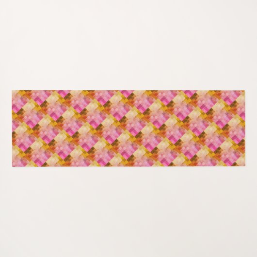 Hey Pink Water Color Geometric Pattern ヨガマット (裏面(横))