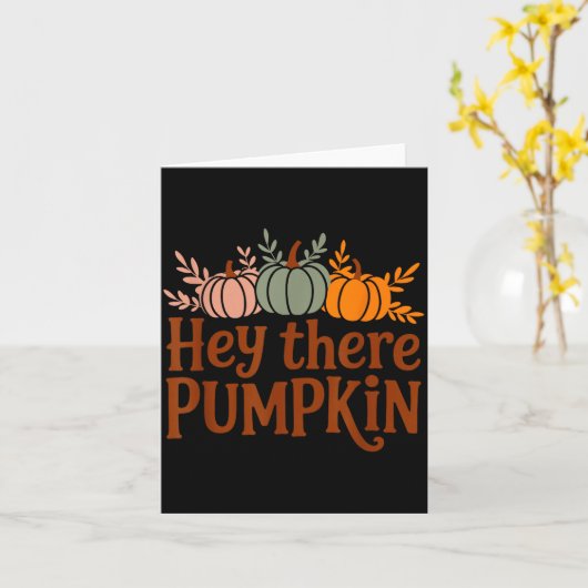 Hey There Pumpkin,trendy Fall Autumn Halloween Ret カード (黄色い花)