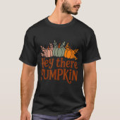 Hey There Pumpkin,trendy Fall Autumn Halloween Ret Tシャツ (正面)