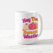 Hey There Sweater Weather Pumpkin Fall コーヒーマグカップ (正面右)