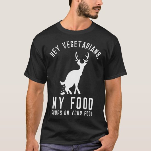 Hey Vegetarians My Food Poops On Your Food black l Tシャツ (正面)