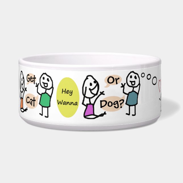 Hey Wanna Cat or Dog Bowl by RoseWrites ボウル (左)