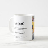 Hey Wassup'ヤギ11ozコーヒーマグ コーヒーマグカップ (正面左)