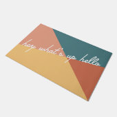 Hey Whatsup Hello Welcome Mat ドアマット (アングル)