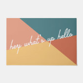 Hey Whatsup Hello Welcome Mat ドアマット (正面)