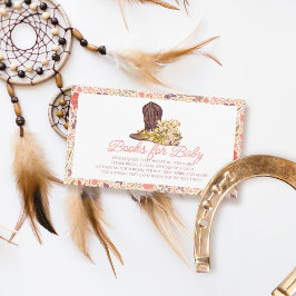 Hey Y'all Cowboy Boot & Bouquet Books forベビー エンクロージャーカード