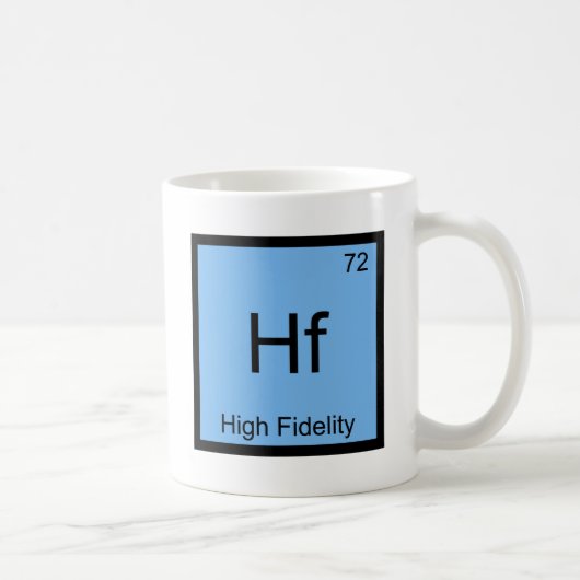 Hf - ハイファイ化学元素記号Tシャツ コーヒーマグカップ (右)