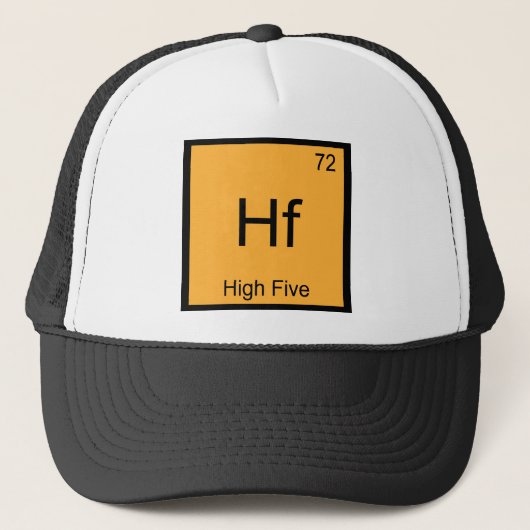 Hf - ハフニウムの元素記号を使った面白Tシャツ キャップ (正面)
