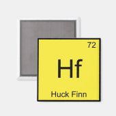 Hf - Huck Finn化学素おもしろい子シンボルティー マグネット (正面/裏面)