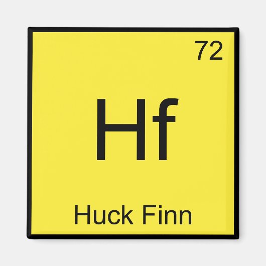 Hf - Huck Finn化学素おもしろい子シンボルティー マグネット (正面)