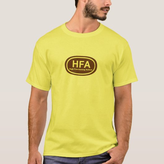"HFA"の高い作用の自閉症のTシャツ Tシャツ (正面)