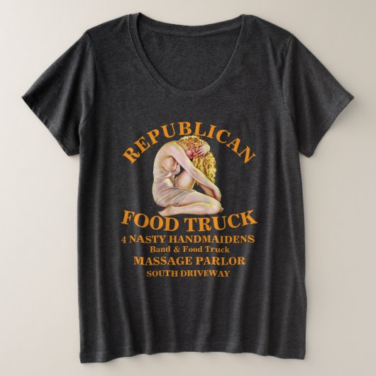 HG共和党マッサージ パーラーひどい召使Tシャツ プラスサイズTシャツ (デザイン正面)