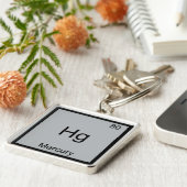 Hg -水銀化学おもしろい要素シンボルティー キーホルダー (側面)