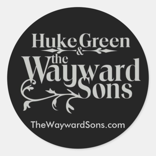 HG&amp;WSロゴ黒より大きくバック、TheWaywardSon... ラウンドシール (正面)