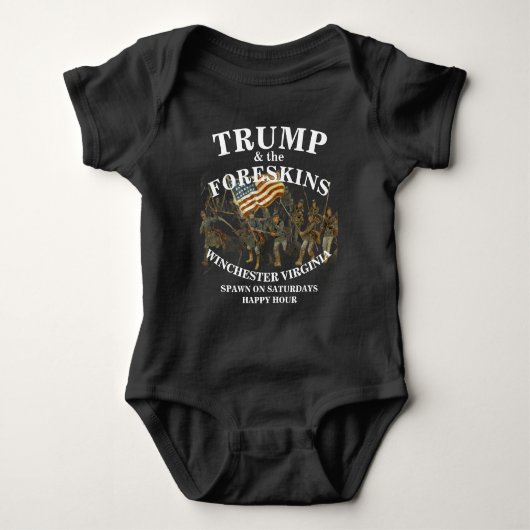 HG FW FV 政治的 愛国 トランプ 共和党 ベビーボディスーツ (正面)