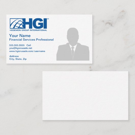 HGIの金融サービスのプロフェッショナル(写真) 名刺 (正面/裏面)