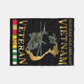 Hh-53緑すごい大すてきヘリコプターVietnam V フリースブランケット (正面(横))