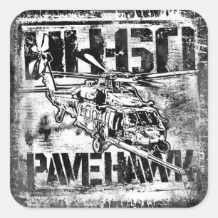 HH-60はタカの正方形のステッカーのステッカーを舗装します スクエアシール