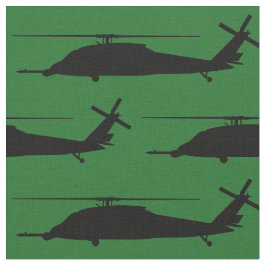 HH-60ホークシルエットブラックを緑に舗装 ファブリック