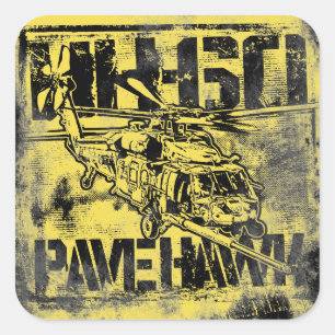 HH-60ホーク正方形ステッカーを貼る スクエアシール