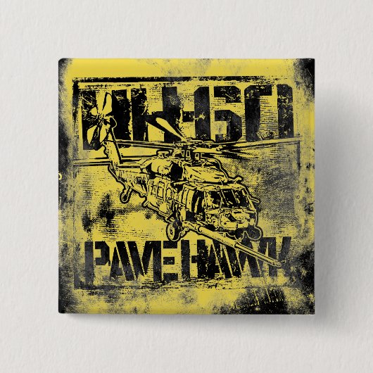 HH-60 Pave Hawk Squareボタンボタン 缶バッジ (正面)