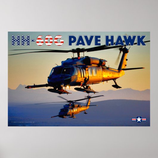 HH-60Gがホークを舗装 ポスター (正面)