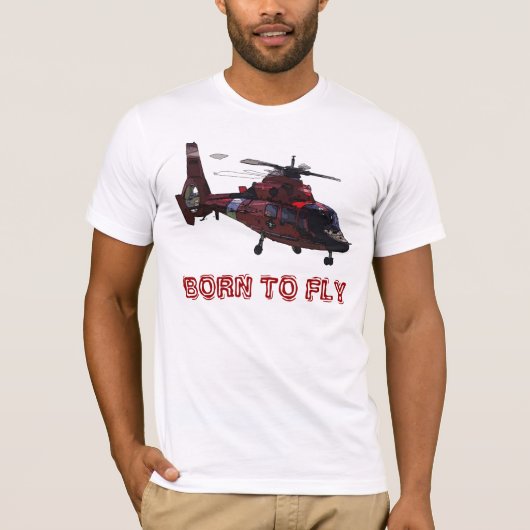 - HH-65を飛ばすために生まれて下さい Tシャツ (正面)