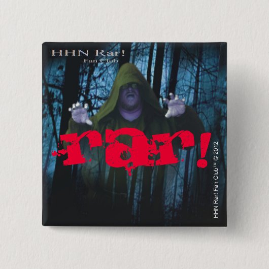 HHN Rar! 2"正方形ボタン2 缶バッジ (正面)