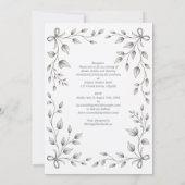 HHS Botanical Leaf and Ribbon Hand Drawn Wedding 招待状 (裏面)