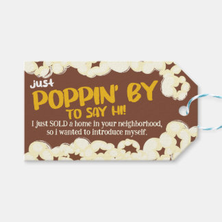 HIと言うPoppin' - Popcorn ポップ・アートの不動産仲介業者- Popcorn ギフトタグ