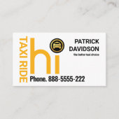 HIイエロータクシーのタクシー運転手 名刺 (正面)