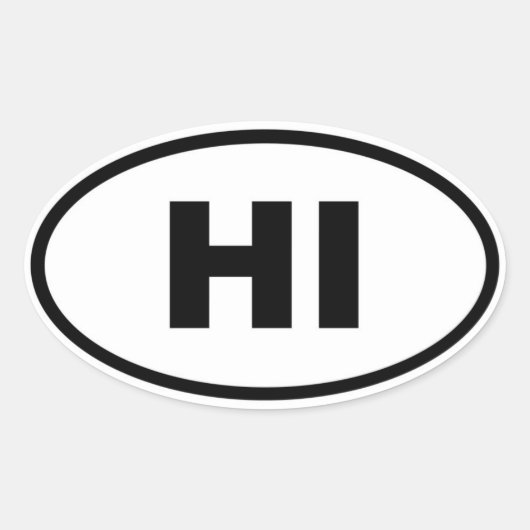 HIハワイ 楕円形シール (正面)