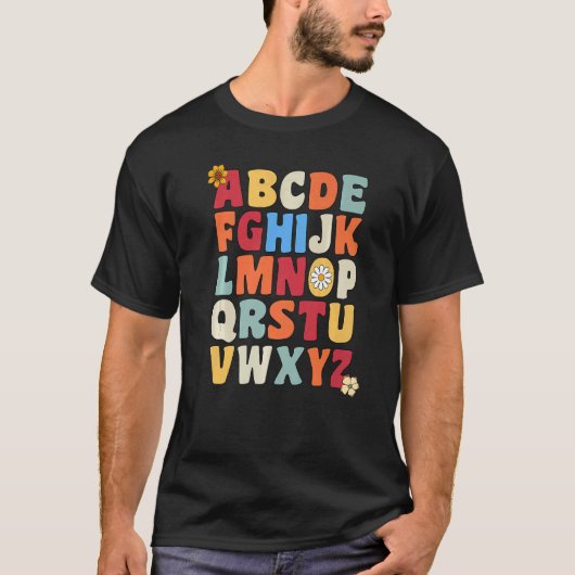 Hi幼稚園アルファベットABC幼稚園ヴィンテージTe Tシャツ (正面)