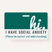 hi私はSOCIAL AFFINYメディカルid pvcバッジを持っている バッジ (正面)