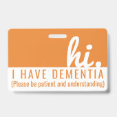 hi認知症とalzheers忍耐pvcバッジ バッジ (表面)