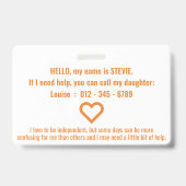 hi認知症とalzheers忍耐pvcバッジ バッジ (裏面)