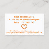 hi認知症とalzheers忍耐pvcバッジ 名刺 (裏面)