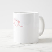 "hi" スクリプト マウンテンサンセット デザイン ジャンボコーヒーマグカップ (正面右)