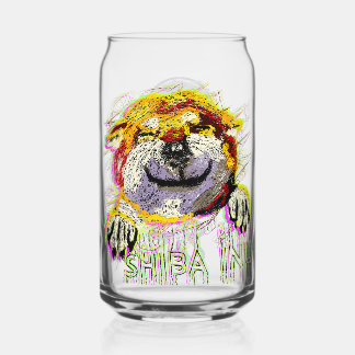 「HI」柴犬 ガラス缶