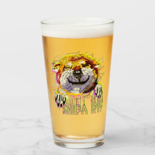 「HI」柴犬 タンブラーグラス (ドリンク正面)