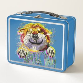 「HI」柴犬 メタルランチボックス
