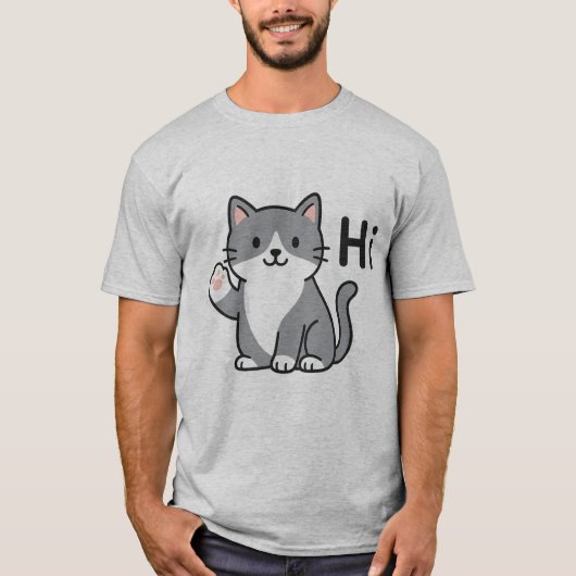 Hi Cute Cat T-Shirt Tシャツ (正面)