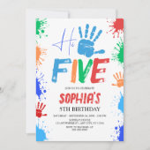 Hi-five High Five 5th Birthday Invitation 招待状 (正面)