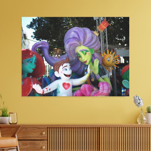 Hi Five Sculpture キャンバスプリント (インサイチュ (リビング))