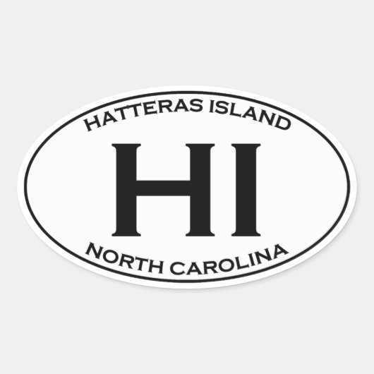 HI - Hatteras Island Oval Logo 楕円形シール (正面)