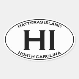 HI - Hatteras Island Oval Logo 楕円形シール