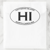 HI - Hatteras Island Oval Logo 楕円形シール (バッグ)