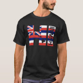 HI Hawaii Islands Hawaiian Flag Beach Tシャツ (正面)