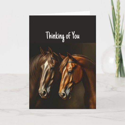 Hi Hello 考え's of You Horses Animal Art カード (正面)