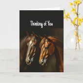 Hi Hello 考え's of You Horses Animal Art カード (黄色い花)